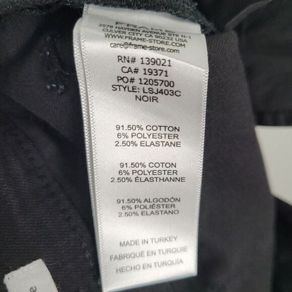 Frame Size 30 Le Skinny De Jeanne Jeans Skinny Noir Coated Black - Picture 10 of 12